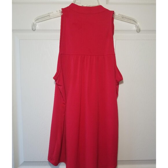Express Classic Red Ruffle Button Front Stretch Cami Tank Top Size Small - Picture 6 of 6